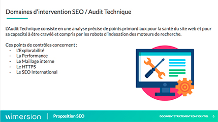 Première illustration du processus technique SEO de l'agence digitale Wimersion