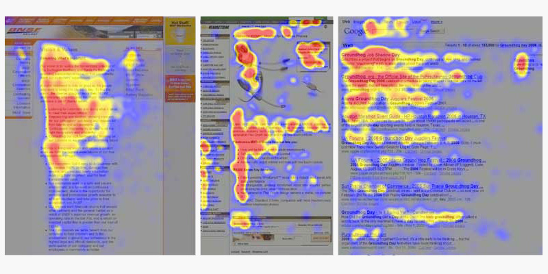 Concentration des yeux sur une page web